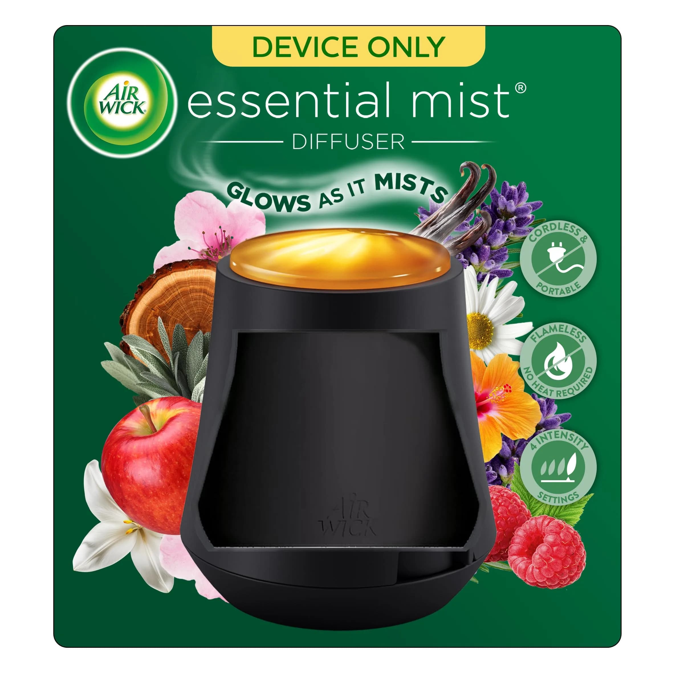 Air Wick Essential Mist Diffuser with Essential Oils, Black, 10 fl oz | Cordless & Portable for Home Fragrance - main product image