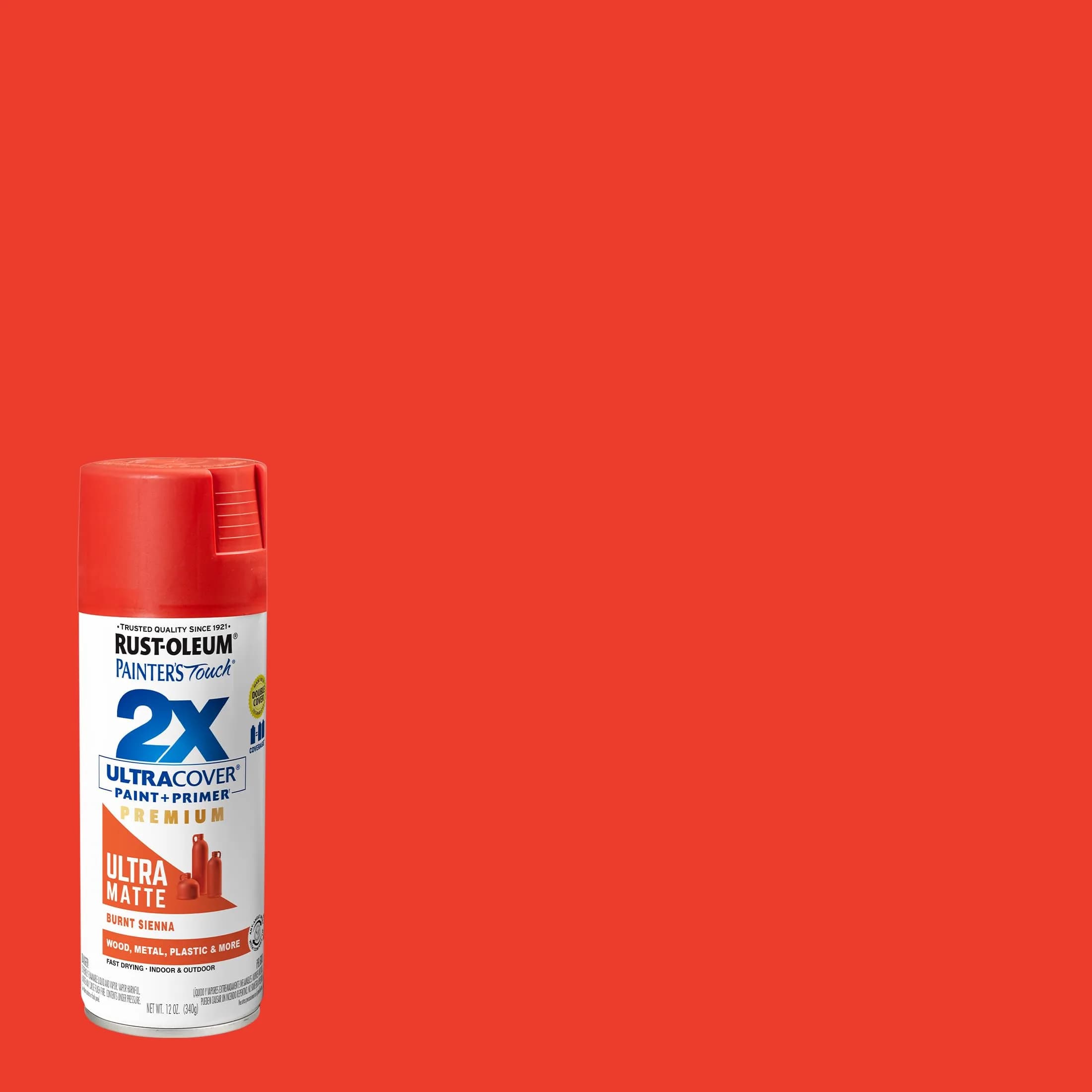 Rust-Oleum Painter's Touch 2X Ultra Cover Spray Paint, Ultra Matte Burnt Sienna, 12 Oz (Pack of 6) - view 2