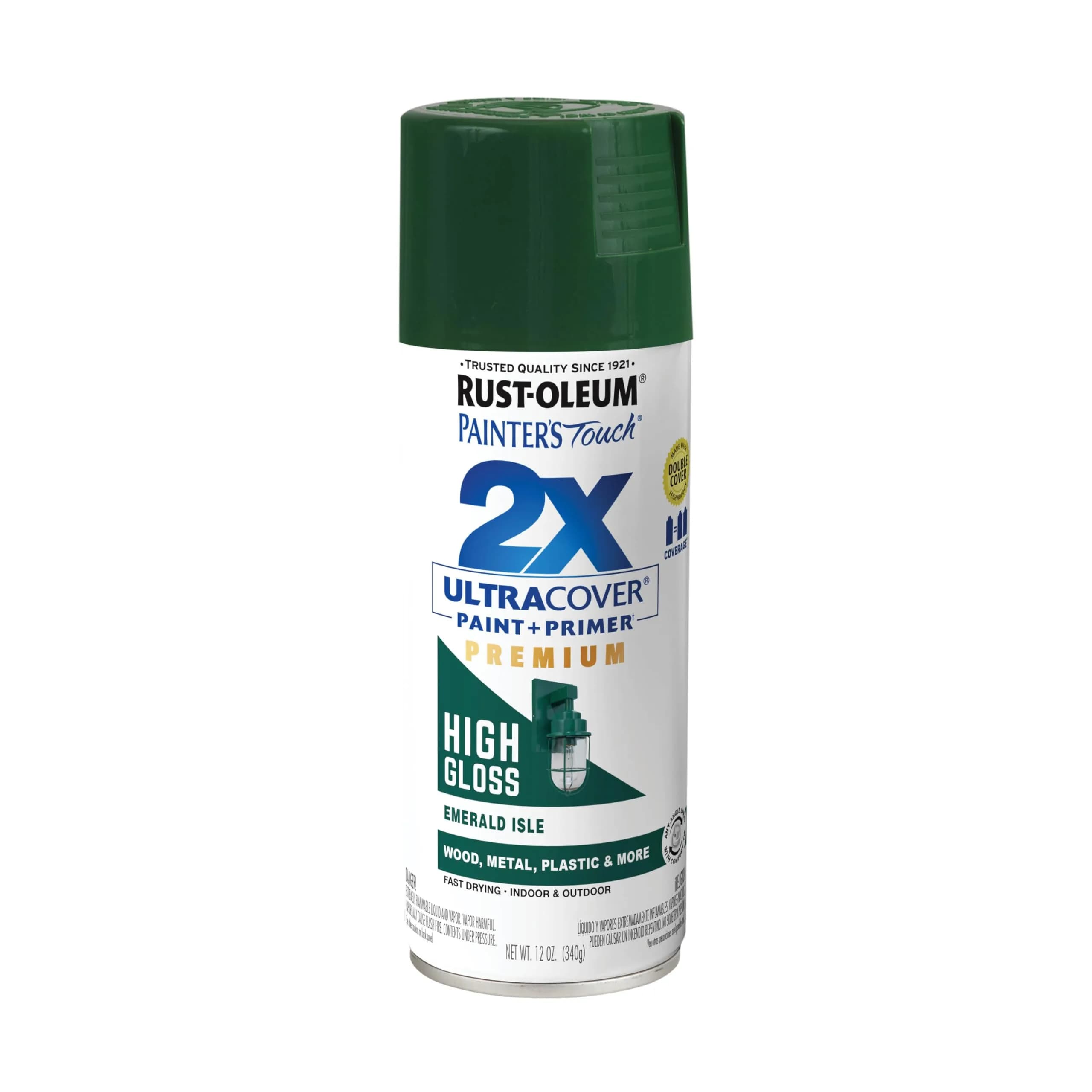 Rust-Oleum Painter's Touch 2X Ultra Cover High Gloss Emerald Isle Spray Paint, 12 Oz - main product image