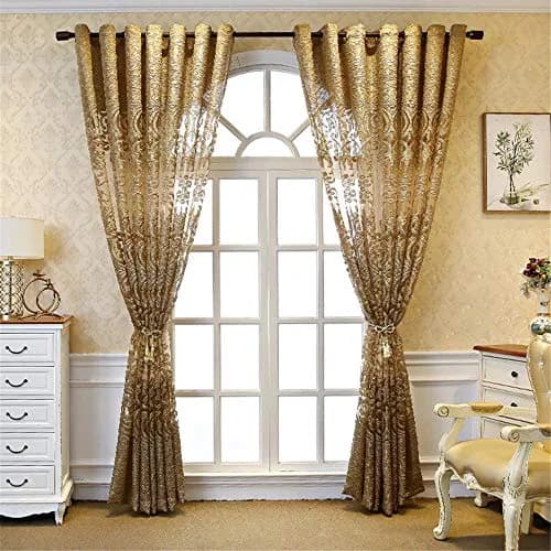 NewWPKIRA European Floral Embroidery Sheer Curtain 52x96 Inches | Elegant Grommet Top for Home & Office thumbnail 9