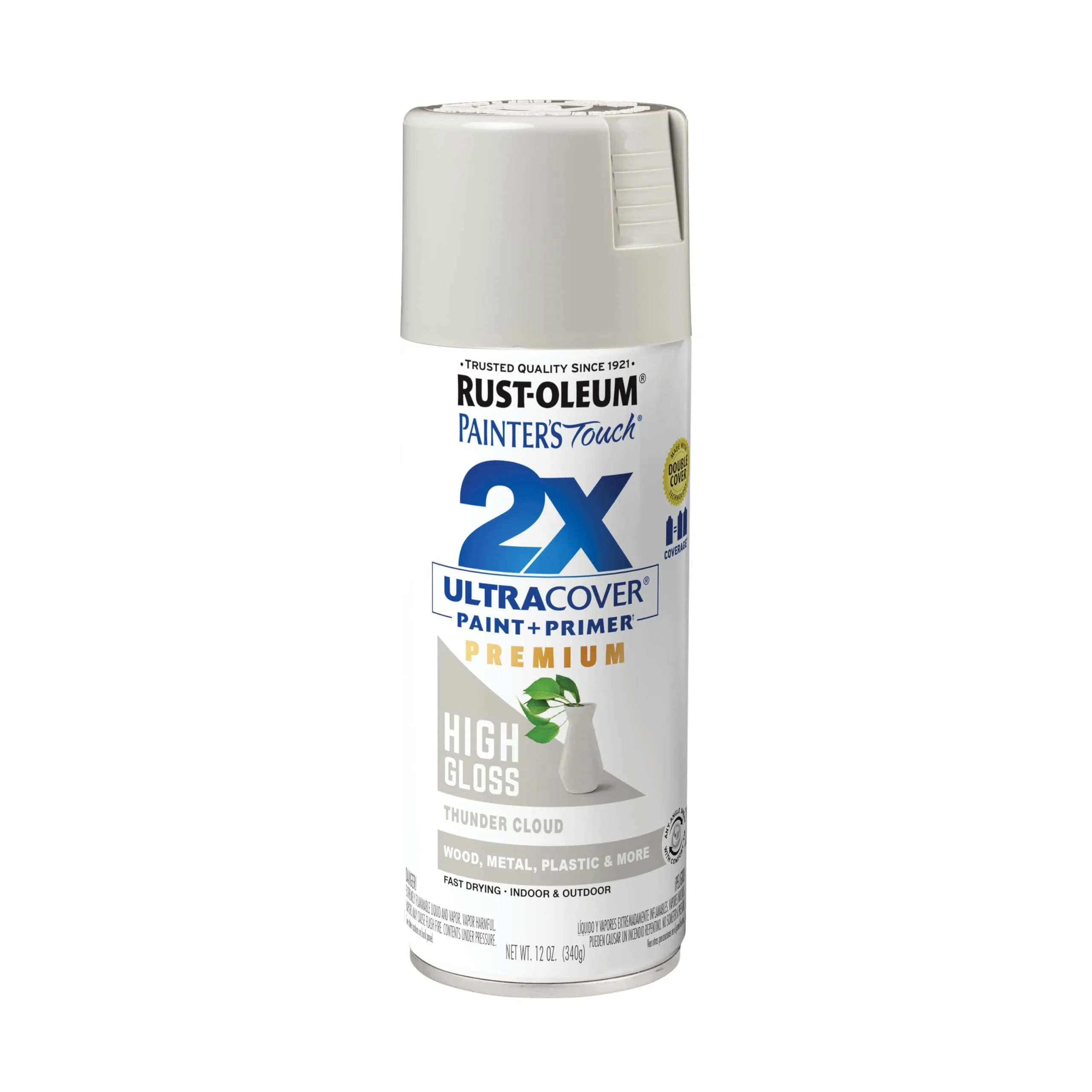 Rust-Oleum Painter's Touch 2X Ultra Cover Spray Paint, High Gloss Thunder Cloud, 12 Oz Can - main product image