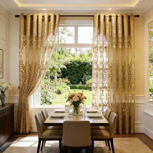 NewWPKIRA European Floral Embroidery Sheer Curtain 259cm (102") | Light Filtering Grommet Top Panel thumbnail 9