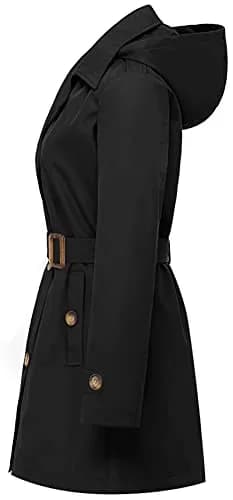Chrisuno Women's Classic Oversized Hooded Windbreaker Rain Jacket Loose Coat XL | Water-Resistant & Stylish thumbnail 7