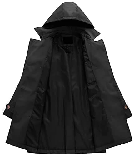 Chrisuno Women's Classic Oversized Hooded Windbreaker Rain Jacket Loose Coat XL | Water-Resistant & Stylish thumbnail 3
