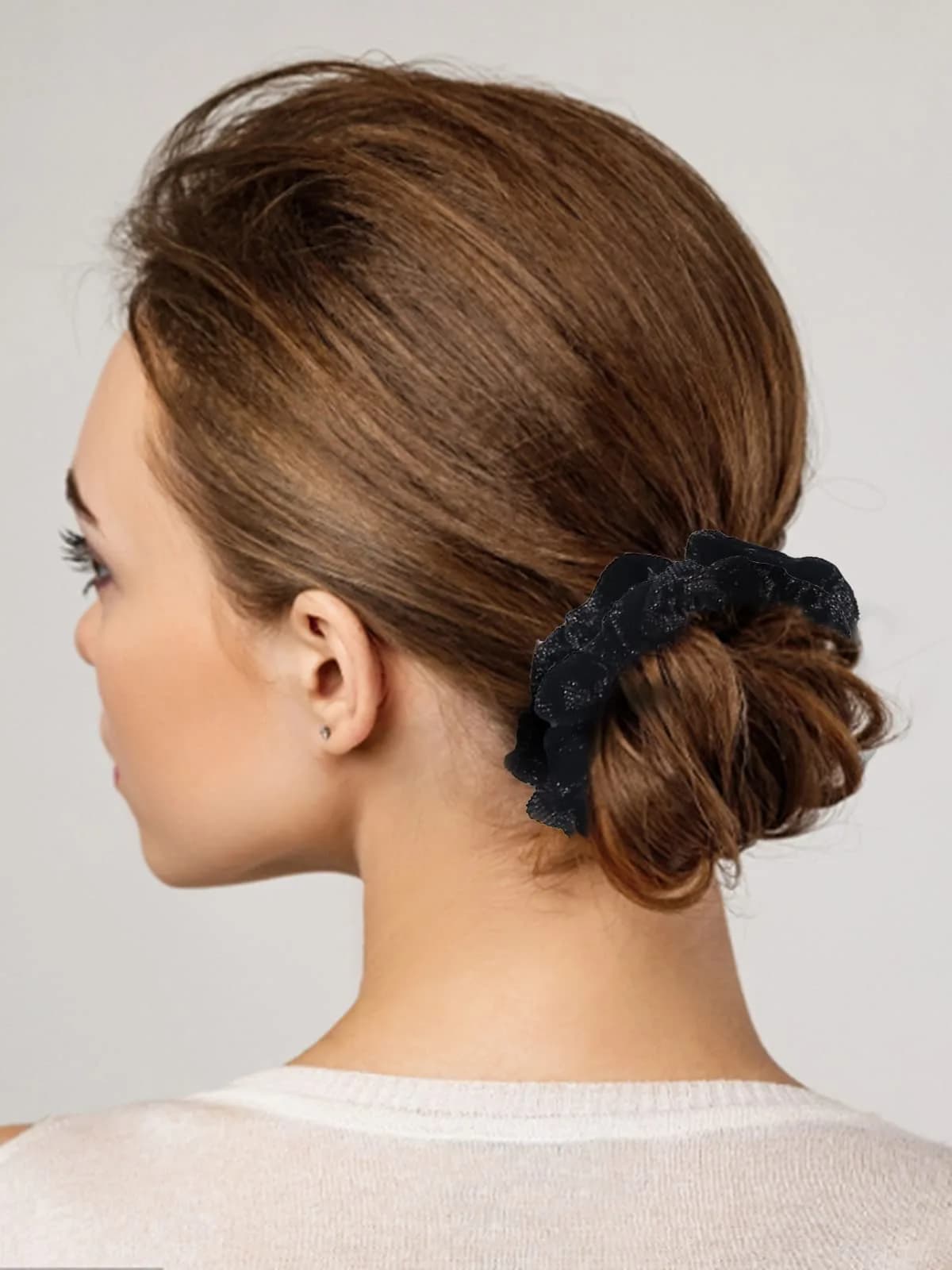 LFOUVRE Small Velvet Scrunchies 7cm (2.7 inches) | Gentle Hold for All Hair Types - view 7
