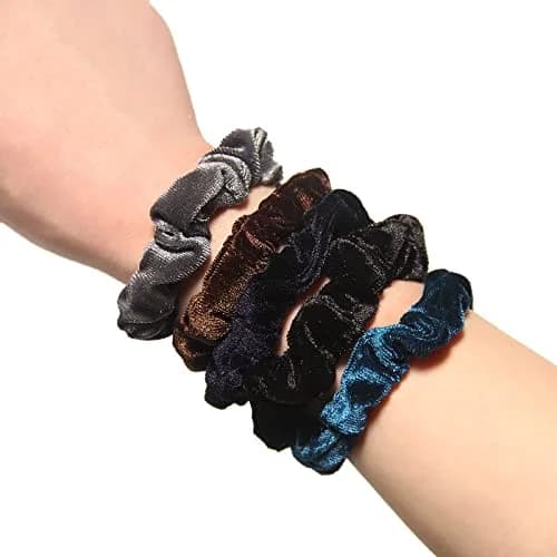 LFOUVRE Small Velvet Scrunchies (7cm/2.7in), 10-Pack Mini Thin Elastic Hair Ties | Gentle Hold for All Hair Types thumbnail 9