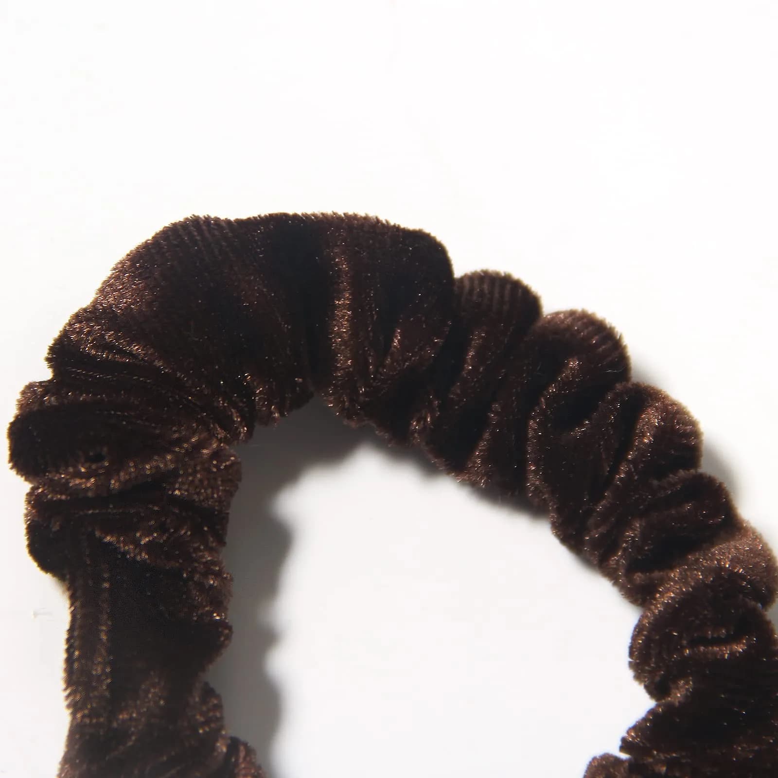 LFOUVRE Small Velvet Scrunchies 10-Pack | Mini Thin Elastic Hair Ties for Thick and Thin Hair, Coffee - view 7