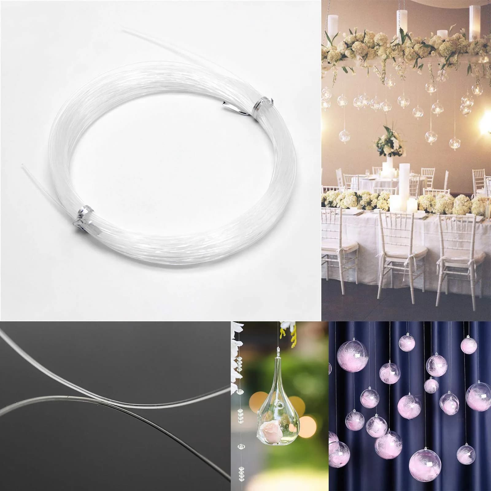 Cerpourt Clear Invisible Hanging Wire with Crimping Sleeves, 28.35 g (0.06 lbs) | Supports Up to 60 lbs - view 6