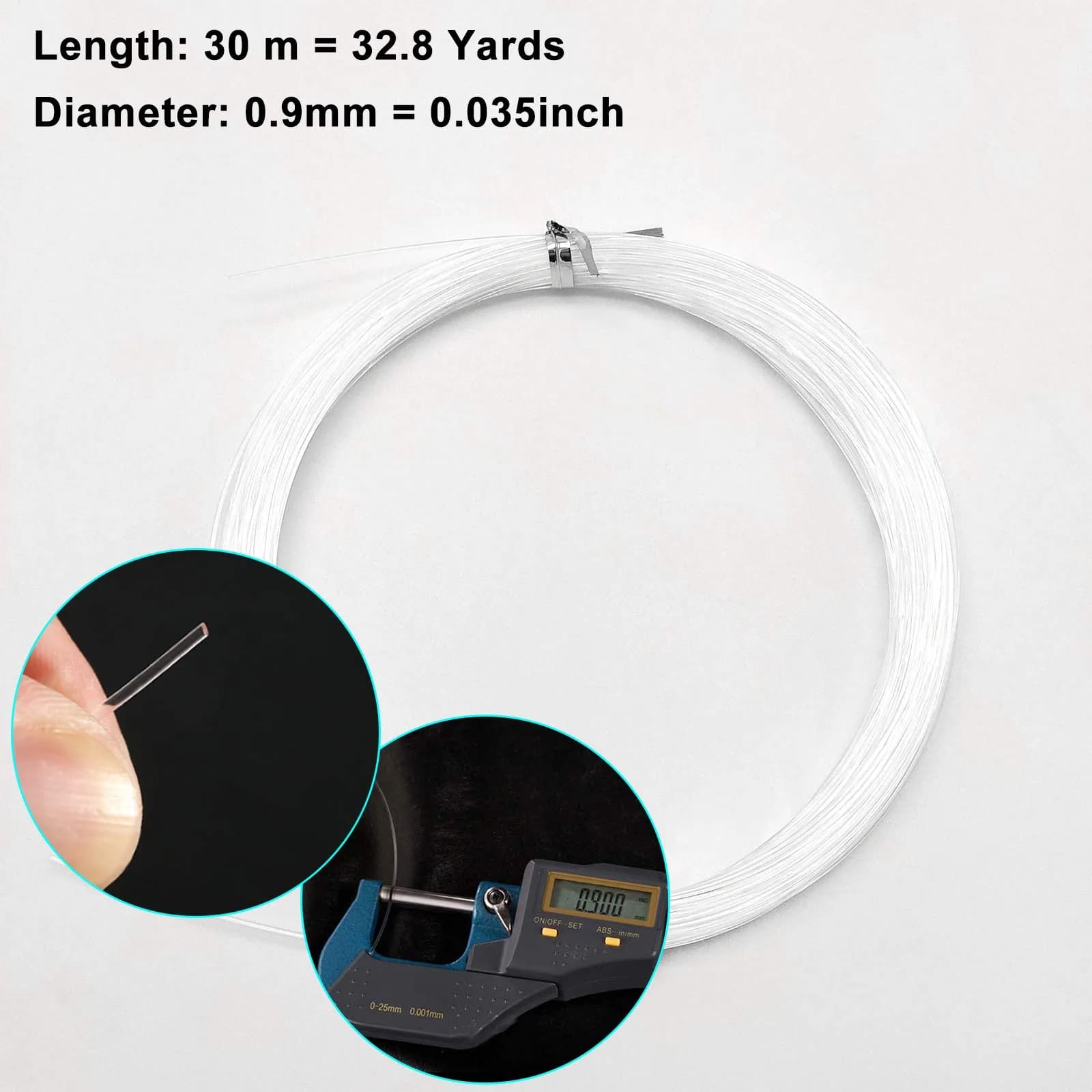 Cerpourt Clear Invisible Hanging Wire with Crimping Sleeves, 28.35 g (0.06 lbs) | Supports Up to 60 lbs - view 2