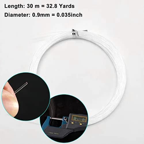 Cerpourt Clear Invisible Hanging Wire with Crimping Sleeves, 28.35 g (0.06 lbs) | Supports Up to 60 lbs thumbnail 2