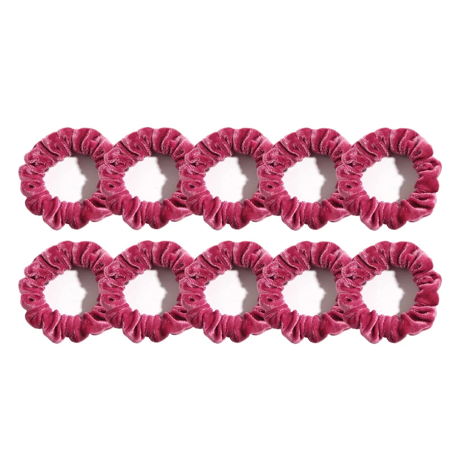 LFOUVRE Small Velvet Scrunchies (10-Pack, 7cm) | Gentle Hold for All Hair Types - main product image