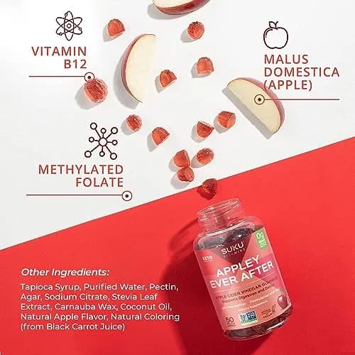 SUKU Apple Cider Vinegar Gummies with Mother, 1020mg, Sugar Free | Supports Gut & Immune Health thumbnail 5
