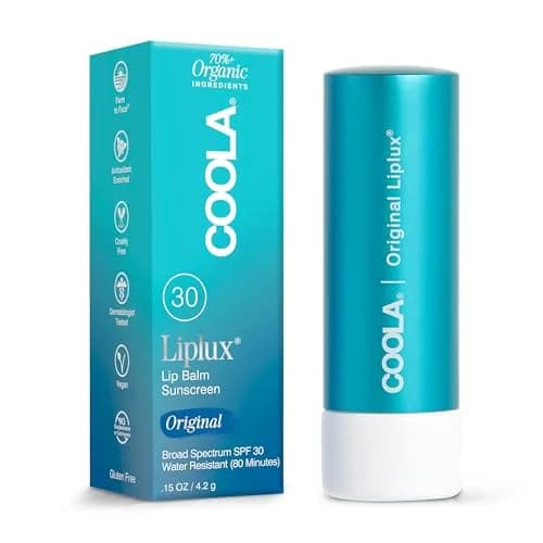COOLA Liplux SPF 30 Organic Lip Balm Sunscreen 0.15 oz | Hydrating, Water-Resistant & Vegan thumbnail 1