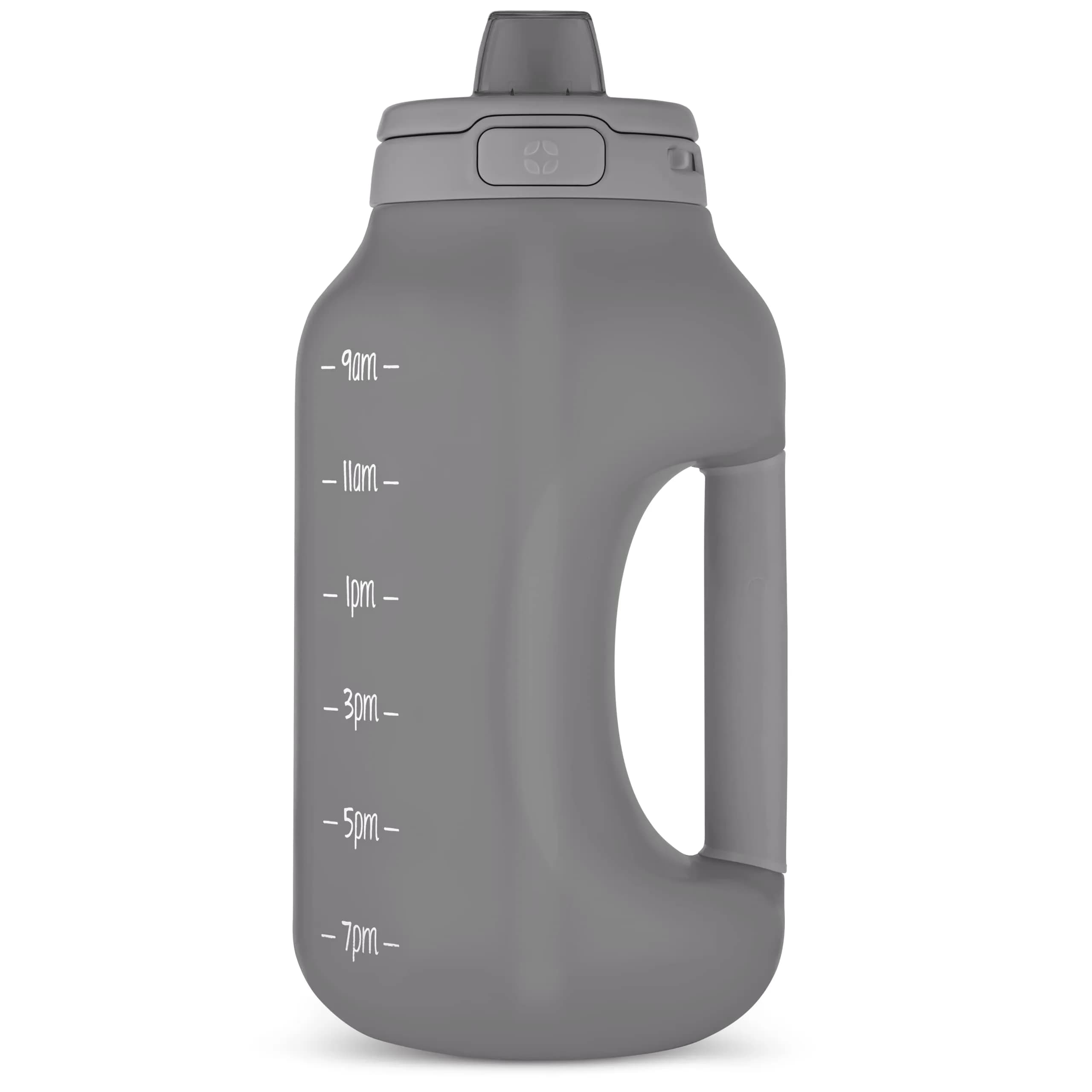 Ello Hydra 64oz Water Jug with Handle & Motivational Markers | Leak-Proof BPA-Free Plastic Bottle — Grey