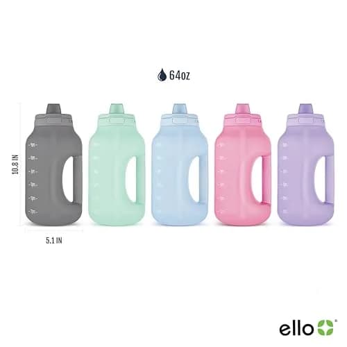 Ello Hydra 64oz Water Jug with Time Markers | BPA-Free Plastic, Leakproof & Reusable (70-120 chars) thumbnail 3