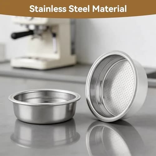 Agatige 51mm Single Cup Filter Basket for Espresso Machines | Stainless Steel Reusable Coffee Filter thumbnail 2