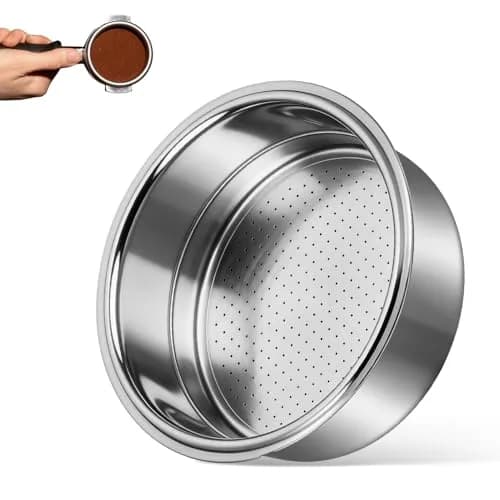 Agatige 51mm Double Layer Stainless Steel Coffee Filter Basket for Espresso Machines (Double Cup) thumbnail 1
