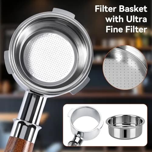 Agatige 51mm Double Layer Stainless Steel Coffee Filter Basket for Espresso Machines (Double Cup) thumbnail 4