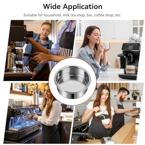 Agatige 51mm Double Layer Stainless Steel Coffee Filter Basket for Espresso Machines (Double Cup) thumbnail 7