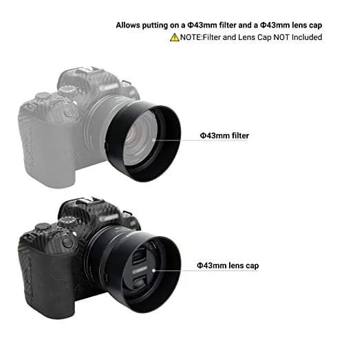 JJC Lens Hood for Canon RF 50mm F1.8 STM, Reversible Shade for EOS R Cameras | 43mm Filter Compatible thumbnail 3