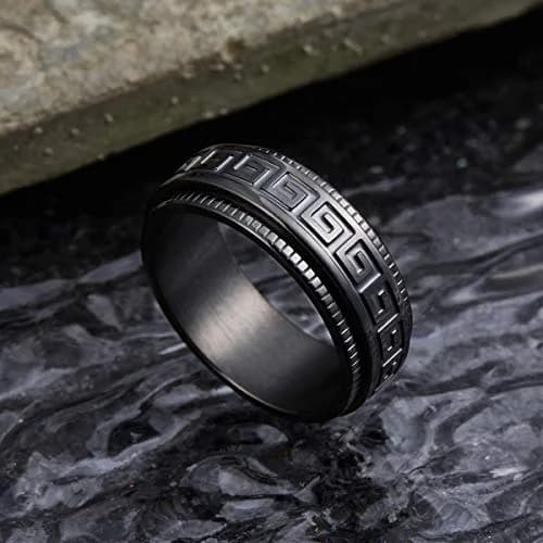 King Will Men Stainless Steel Ring 8mm Size 7 | Stress-Relief Fidget Spinner & Wedding Band thumbnail 3