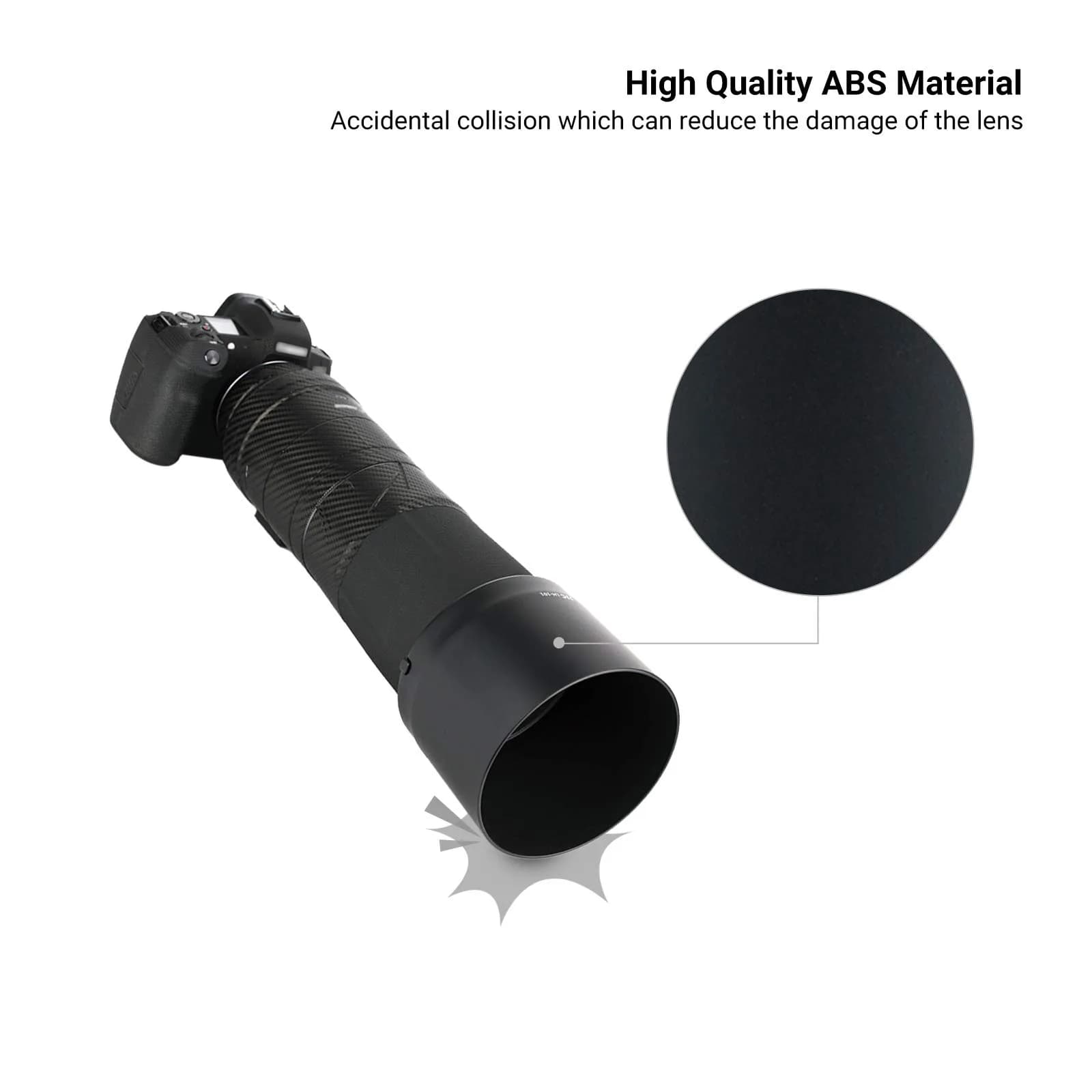 JJC Lens Hood for Canon RF 800mm f/11 IS STM & RF 200-800mm f/6.3-9 IS USM Lenses | Reversible ET-101 Replacement - view 7