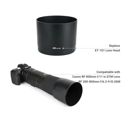 JJC Lens Hood for Canon RF 800mm f/11 IS STM & RF 200-800mm f/6.3-9 IS USM Lenses | Reversible ET-101 Replacement thumbnail 2