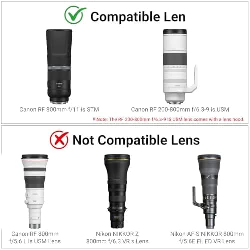 JJC Lens Hood for Canon RF 800mm f/11 IS STM & RF 200-800mm f/6.3-9 IS USM Lenses | Reversible ET-101 Replacement thumbnail 3