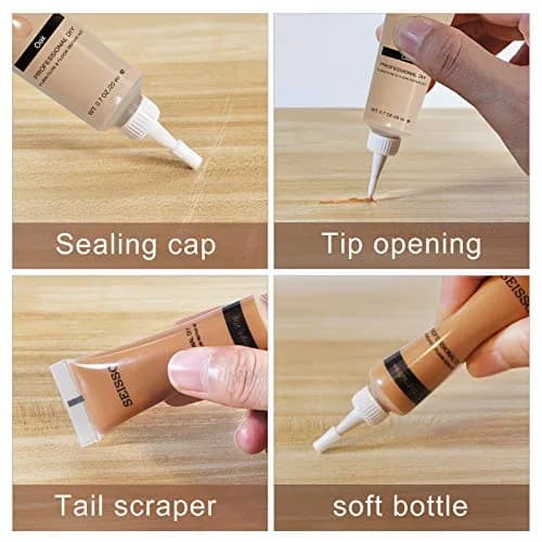 SEISSO Wood Furniture Repair Kit -Set of 50, 24 Colors Wood Touch up Fillers, Wood Repair Paint with Scraper and Brushes, Repair Scratches, Cracks, Stains, Hole thumbnail 4