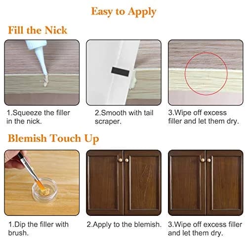 SEISSO Wood Furniture Repair Kit -Set of 50, 24 Colors Wood Touch up Fillers, Wood Repair Paint with Scraper and Brushes, Repair Scratches, Cracks, Stains, Hole thumbnail 5