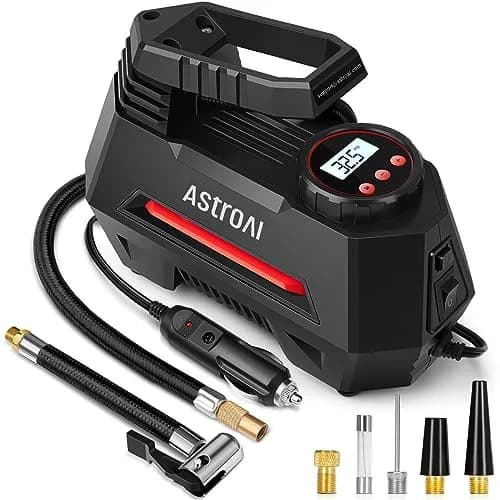 AstroAI AIRUN H Tire Inflator Portable Air Compressor 12V DC 35L/min | Fast Inflation for Car, Motorcycle, Bike Tires thumbnail 1