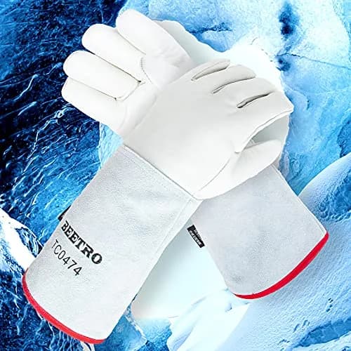 BEETRO Cryogenic Gloves for Liquid Nitrogen Handling -180°C (-292°F) | 14 Inch Length, Waterproof Leather thumbnail 4