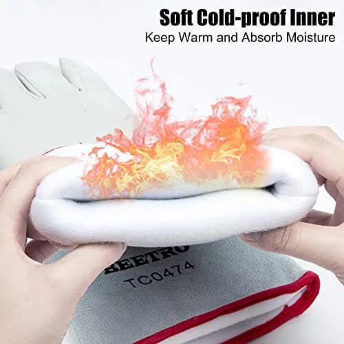 BEETRO Cryogenic Gloves for Liquid Nitrogen Handling -180°C (-292°F) | 14 Inch Length, Waterproof Leather thumbnail 7