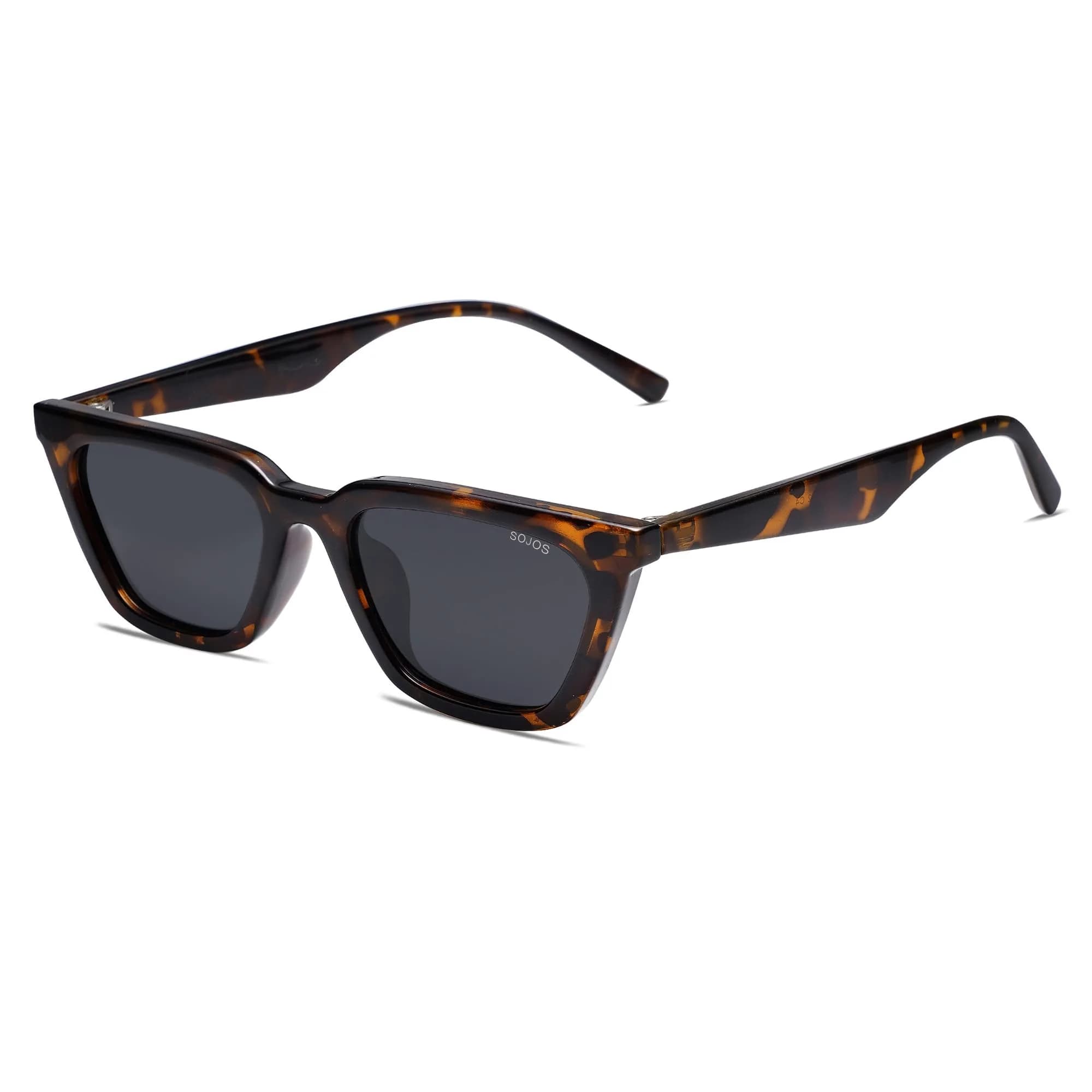 SOJOS Polarized Narrow Square Cateye Sunglasses SJ2169 Tortoise/Grey 51mm (2.01in) | UV400 Protection - main product image