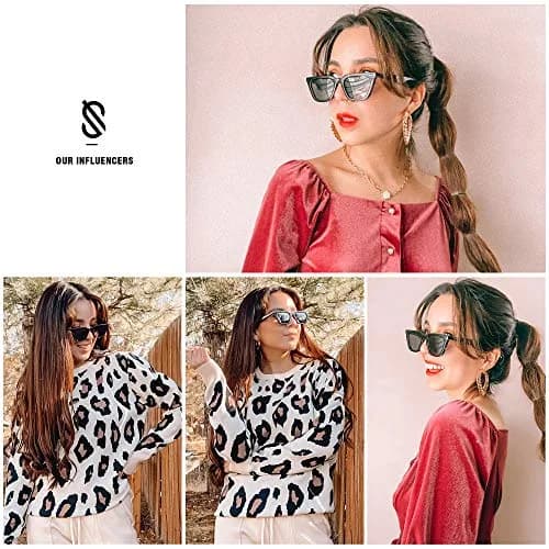 SOJOS Polarized Narrow Square Cateye Sunglasses SJ2169 Tortoise/Grey 51mm (2.01in) | UV400 Protection thumbnail 5