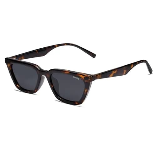 SOJOS Polarized Narrow Square Cateye Sunglasses SJ2169 Tortoise/Grey 51mm (2.01in) | UV400 Protection thumbnail 1
