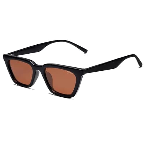 SOJOS Polarized Narrow Square Cateye Sunglasses SJ2169 Black/Brown | UV400 Protection for Eyes thumbnail 1