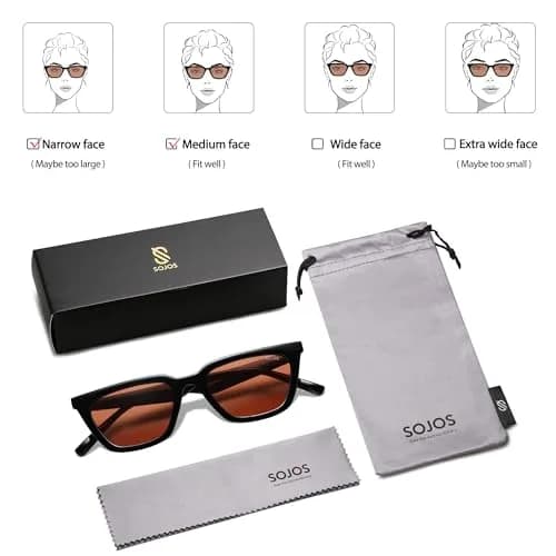 SOJOS Polarized Narrow Square Cateye Sunglasses SJ2169 Black/Brown | UV400 Protection for Eyes thumbnail 6