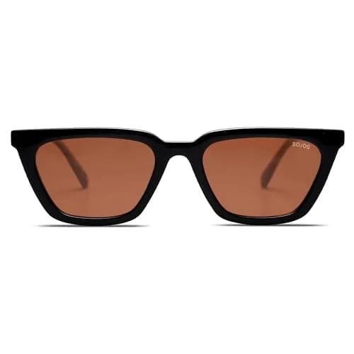 SOJOS Polarized Narrow Square Cateye Sunglasses SJ2169 Black/Brown | UV400 Protection for Eyes thumbnail 2