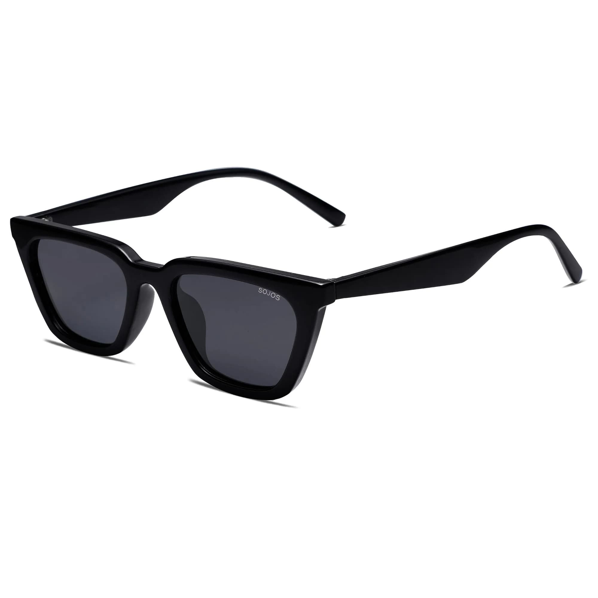 SOJOS Polarized Narrow Square Cateye Sunglasses SJ2169 Black/Grey | UV400 Protection for Eyes - main product image