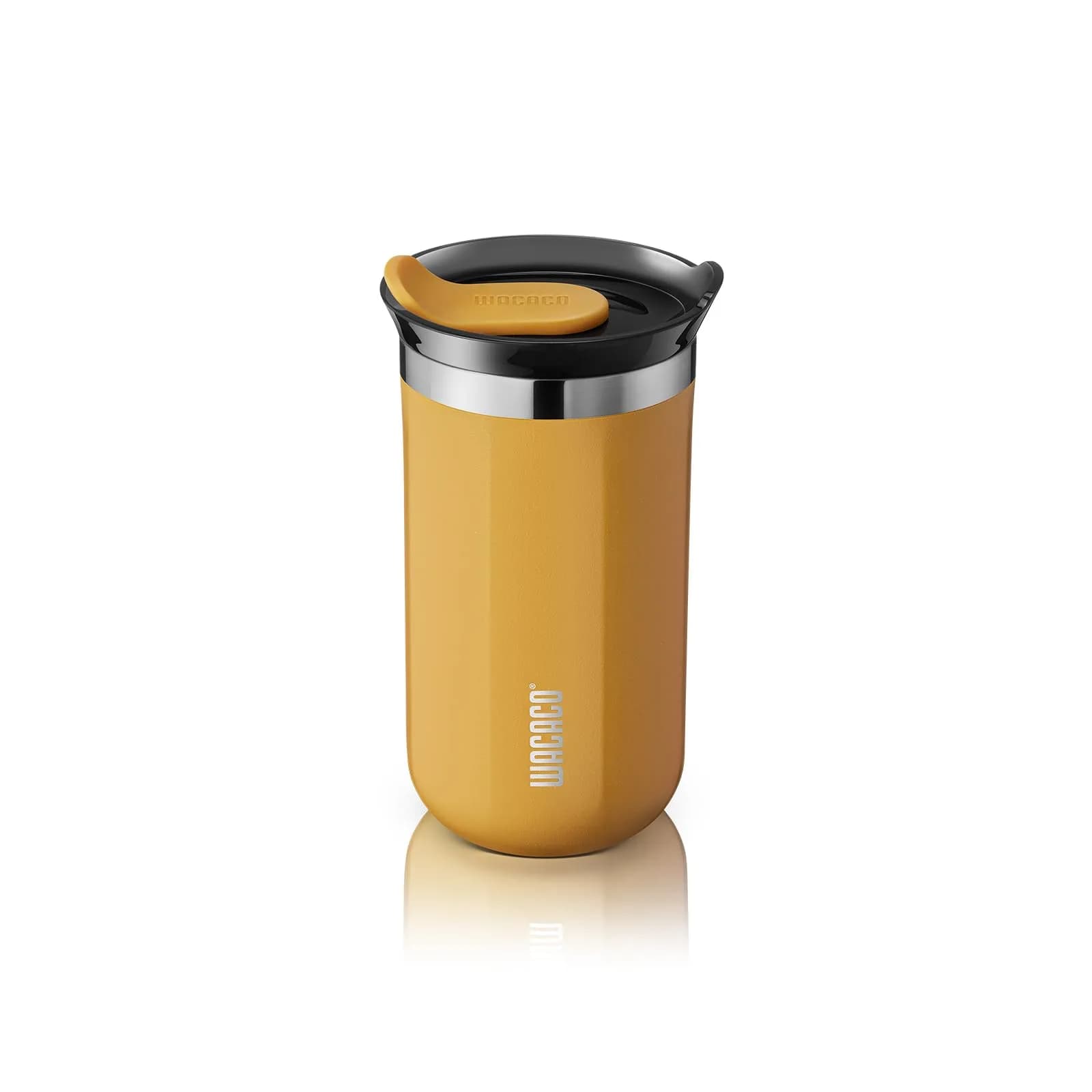 WACACO Octaroma Grande Vacuum Insulated Coffee Mug 435ml (15 fl oz) | Amber Yellow Travel Tumbler with Leak-Proof Lid — Amber Yellow / 10 Ounces (300 ml)