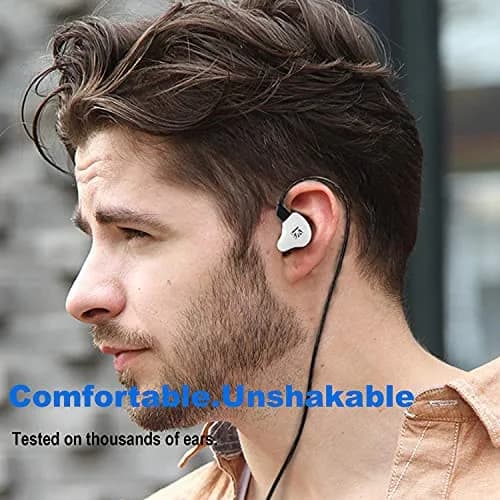YINYOO KBEAR KS1 Wired Earbuds in Ear Monitor with Noise Canceling, High-Resolution Sound, Dual Magnetic Circuit, Tangle-Free Cable, White | Immersive Audio thumbnail 6
