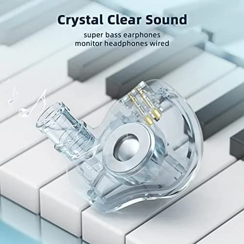 YINYOO KBEAR KS1 Wired Earbuds in Ear Monitor with Noise Canceling, High-Resolution Sound, Dual Magnetic Circuit, Tangle-Free Cable, White | Immersive Audio thumbnail 3