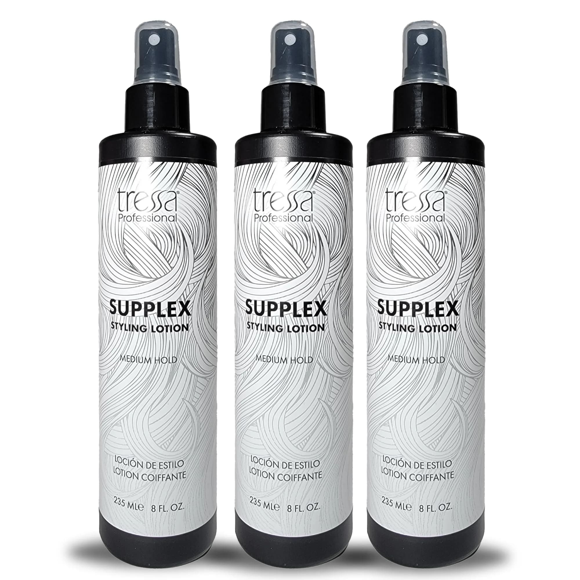 Tressa Supplex Styling Lotion Prevents Heat Damage, Medium Hold, Light Weight, 8.5 Fl Oz (3 Pack) | Supports Healthy Shine