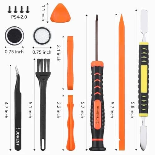 Jorest PH00 PH0 PH1 Phillips T8 Torx Security Screwdriver Set with Crowbars Tweezers for PS5 PS4 Controllers & Console | 7-Piece Tool Kit thumbnail 7