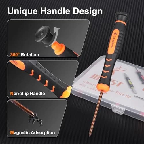 Jorest PH00 PH0 PH1 Phillips T8 Torx Security Screwdriver Set with Crowbars Tweezers for PS5 PS4 Controllers & Console | 7-Piece Tool Kit thumbnail 2