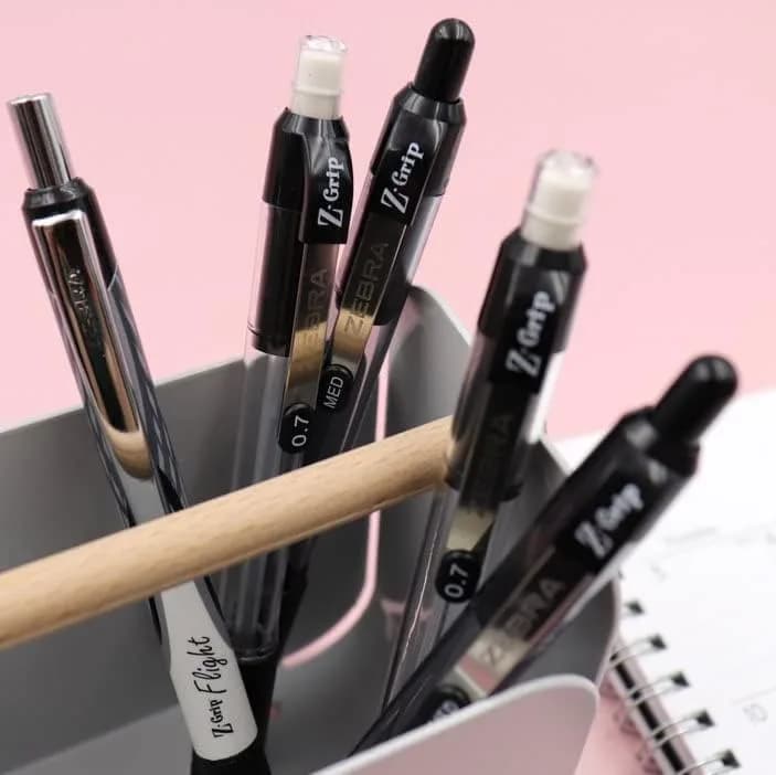 Zebra Pen Z-Grip Retractable Ballpoint Pens, Black Ink, 0.7mm Fine Point, 12-Pack | Smooth Writing for Students & Office thumbnail 5