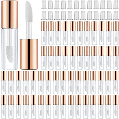 Patelai Clear Mini Lip Gloss Tubes 1.2ml (100-Pack, Rose Gold) | DIY Cosmetic Containers for Travel — Rose Gold