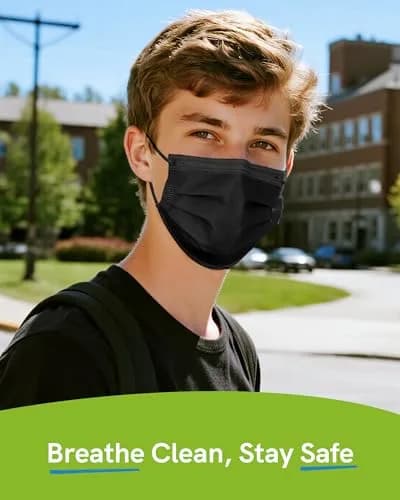 FriCARE Disposable Face Masks for Adults, 3 Ply ASTM Level 3 | Breathable & Comfortable, 50 Pack thumbnail 4