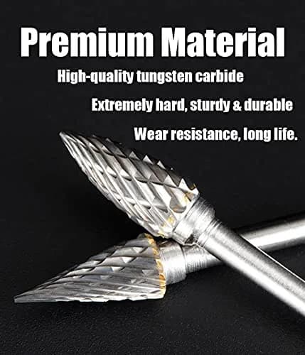 FOTYBEI Tungsten Carbide Rotary Burr Set 10PCS | Double Cut Carving Bits for Wood & Metal (45-50mm) thumbnail 4